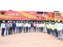Locomotive rolling from Danwar station