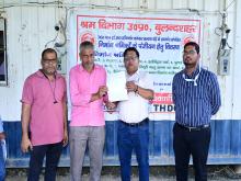 खुर्ज़ा परियोजना में श्रमिकों के लिए BOCW एक्ट पंजीकरण शिविर लगाया गया