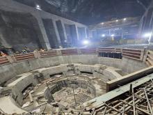 In Unit -1 of Machine Hall, Generator barrel concreting up to EL 1034.9 m completed. Staging and R/F for Concreting of final step of barrel and machine floor are in progress.