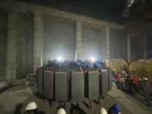 Assembly of Rotor of Unit-1 in Service Bay in progress.