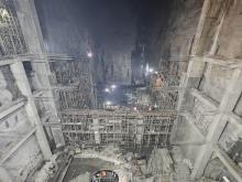 Casting of Crane beam columns in Unit-2 of MH in progress