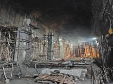 Concreting of GIS columns and floor in Transformer Hall in progress