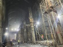 Concreting of GIS columns in Transformer Hall in progress