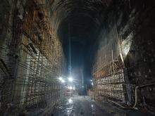 DS Surge Chamber lining in progress.