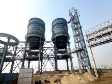 Fly Ash Silo- 2 Silo erected, piping & cabling work under progress