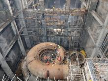 In MH Unit-1, erection of spiral casing in progress.
