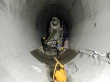 Intake feeder-2 invert concreting in progress