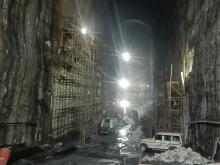 Lining of DS Surge chamber in progress.