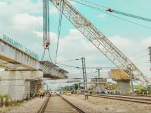 Railway Siding works- ROR Bridge - Portal Beams and Composite Girders Launched successfully.