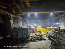 Service bay - Assembly of Stator and MIV of Unit -1 in progress